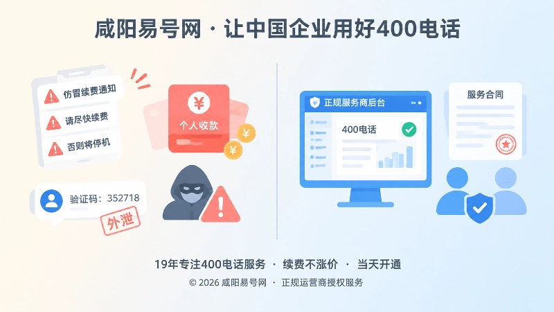 正规续费与仿冒续费对比配图